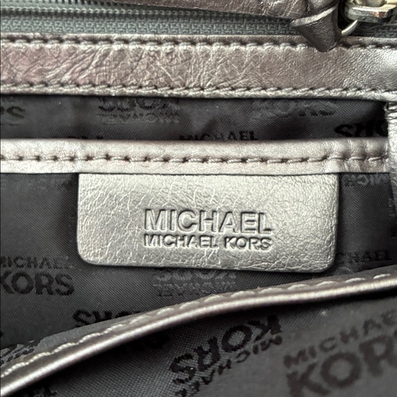 Michael Kors Bedford Shoulder Bag Tote Leather Suede Canvas Black Brown - Picture 9 of 10